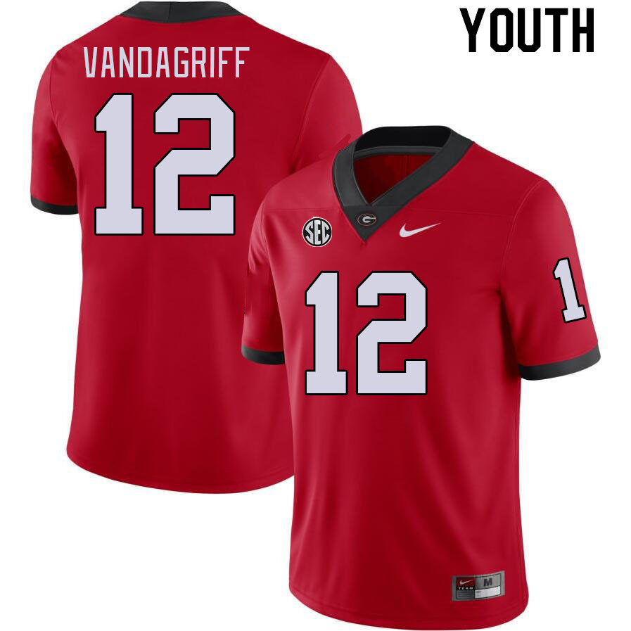 Youth #12 Brock Vandagriff Georgia Bulldogs College Football Jerseys Stitched-Red
